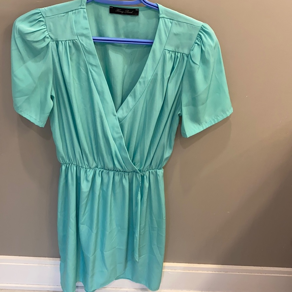 Mint wrap dress HONEY PUNCH
